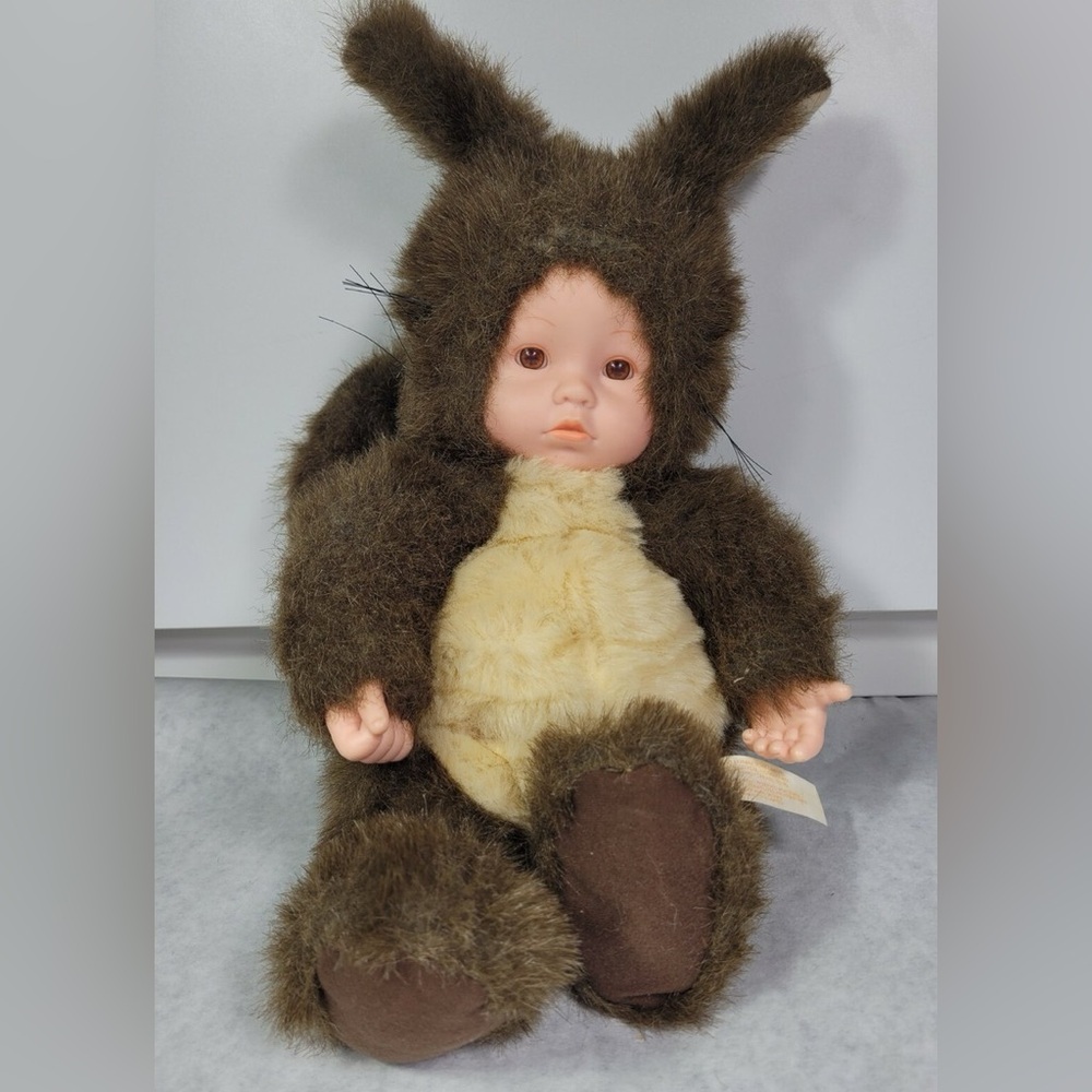 Vintage 1998 16" Anne Geddes Baby Doll  In Squirrel Costume